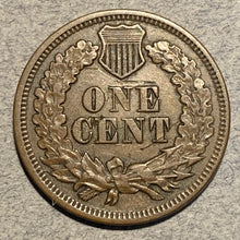 1866 Indian Cent, Grade=  AU, a couple long thin scratches