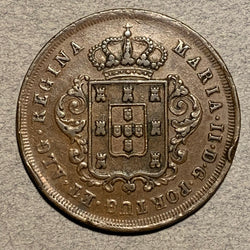Madeira Islands, 1842, 10 Reis, KM2, VF rim bruises