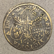 France, Jeton 1609 - VF, brass. Exact coin imaged.