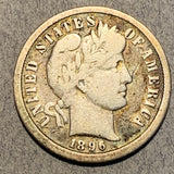 1896-O Barber Dime, Grade= VG10, cleaned and minor marks
