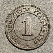 German New Guinea, 1894A, 1 Pfennig, KM570, AU, only 33k minted