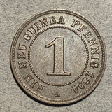 German New Guinea, 1894A, 1 Pfennig, KM570, AU, only 33k minted