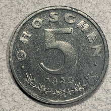 Austria, 1950, 5 groschen, Proof, KM2875, Exact coin imaged.