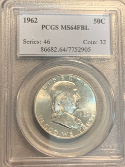 1962 Franklin Half Dollar, PCGS MS64FBL