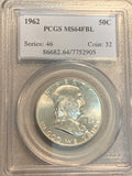 1962 Franklin Half Dollar, PCGS MS64FBL