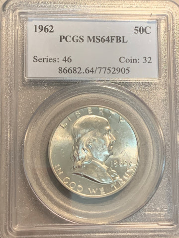 1962 Franklin Half Dollar, PCGS MS64FBL