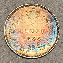 1888, Canada 5 cent Silver, choice AU