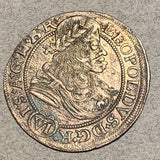 Germany/Silesia, 1675SHS, 6 Kreuzer, KM507, AU cleaned