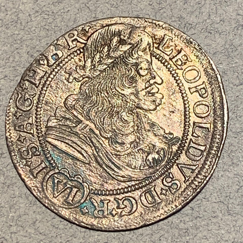 Germany/Silesia, 1675SHS, 6 Kreuzer, KM507, AU cleaned