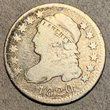 1820 Capped Bust Dime, Grade= VG, cleaned