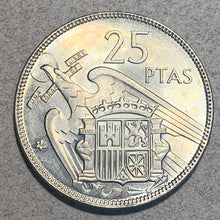 Spain, 1957(64),  25 pesetas, BU, KM787 - terrific details and luster. Exact coin imaged.
