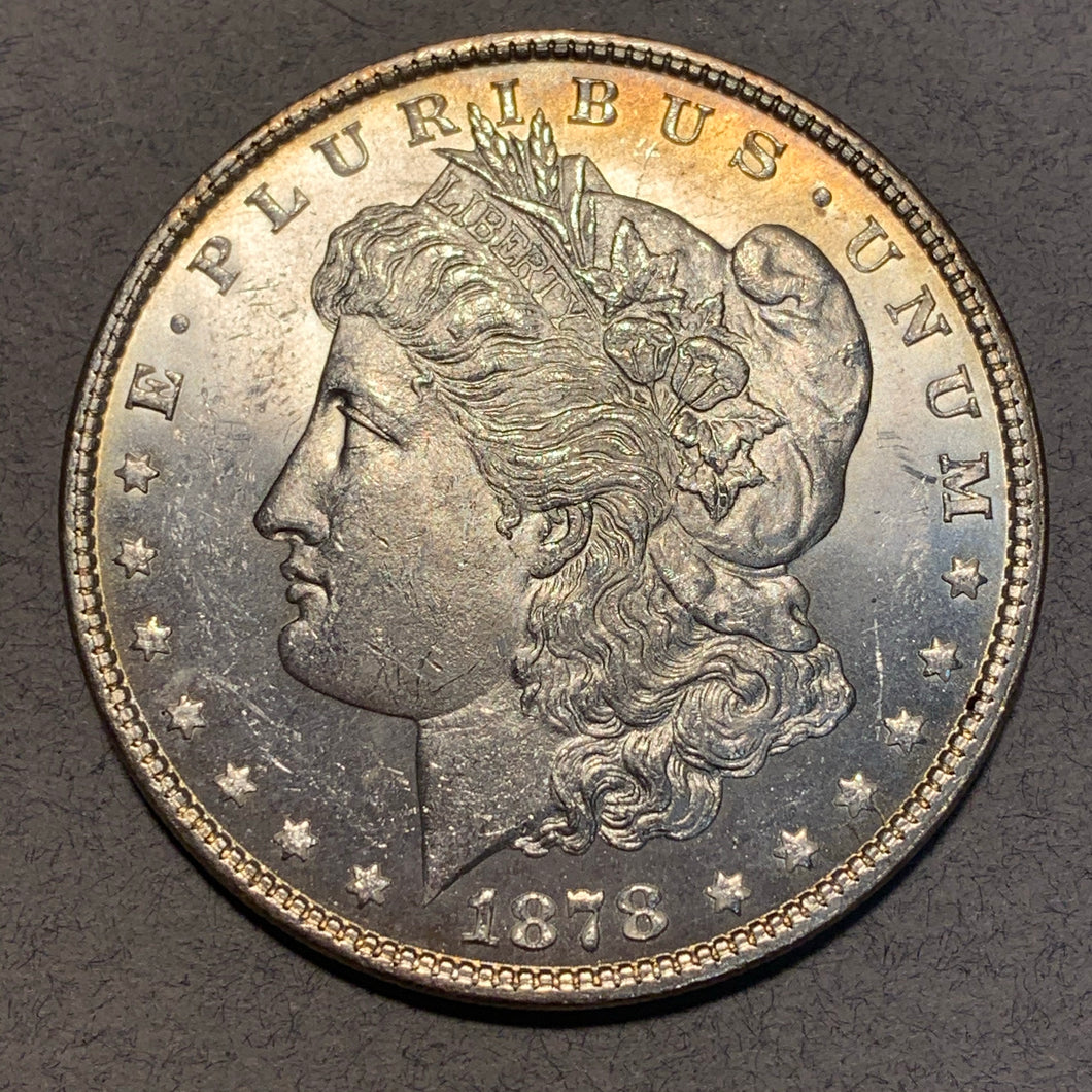 1878 7TF reverse '78 Morgan Dollar, MS62, strong reverse