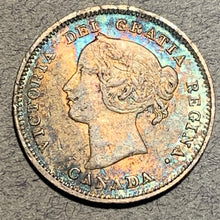 1901, Canada 5 cent silver, XF beautiful toning