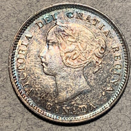 1886, Canada 5 cent Silver, AU