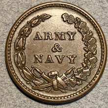 Civil War Token, 1863, Army and Navy, AU58