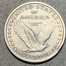 1917 Type 1, Standing Liberty Quarter, AU, cleaned