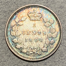 1897, Canada 5 cent, KM2, VF some attractive toning