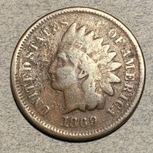 1869/9 Indian Cent, VG corroded