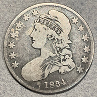 1834 Capped Bust Half Dollar F