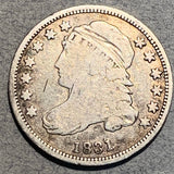 1831 Capped Bust Dime, Grade= VG, cleaned