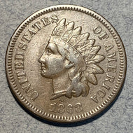 1868 Indian Cent, Grade=  VF