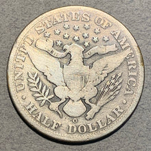 1892-O Barber Half Dollar, Grade= VG, cleaned
