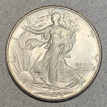 1945 Walking Half Dollar, Grade= MS63, light lilac toning