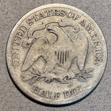 1878 Seated Half Dollar, Grade= G, cleaned