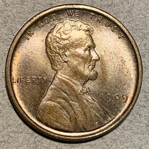1909 VDB Lincoln Cent, MS64, lustrous brown