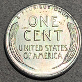 1943 S Lincoln Cent, MS64, Beautiful light pastel rainbow toning