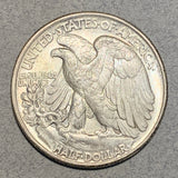 1945 Walking Half Dollar, Grade= MS63, light lilac toning