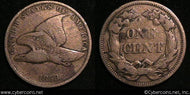 1858 SL Flying Eagle Cent, Grade= VG-F