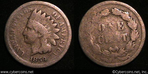 1859/18 Indian Cent, Grade= G