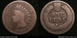 1864 L Indian Cent, Grade=  AG