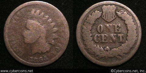 1864 L Indian Cent, Grade=  AG