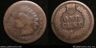 1864 L Indian Cent, Grade=  AG