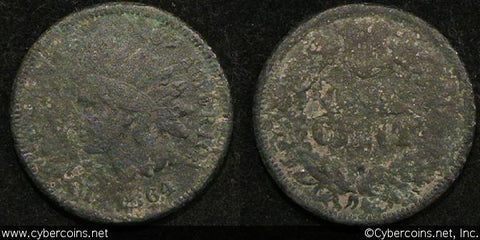 1864 L Indian Cent, Grade=  VG