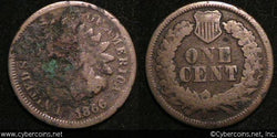 1866 Indian Cent, Grade=  G