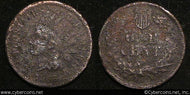 1866 Indian Cent, Grade=  VG