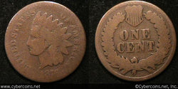 1876 Indian Cent, Grade= AG