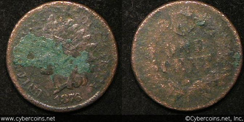 1876 Indian Cent, Grade= VF