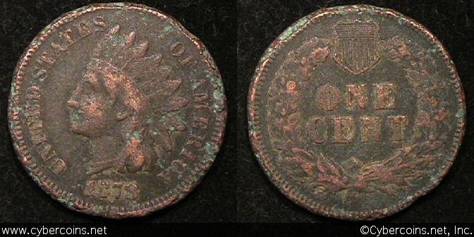 1878 Indian Cent, Grade= VF