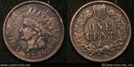 1889 Indian Cent, Grade= AU