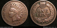 1909 Indian Cent, Grade= G-VG