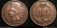 1909 Indian Cent, Grade= F-VF