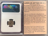 "Coins of the Wise men" , 58 BC,  silver drachm, NGC authenticated. Azes I/II
