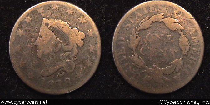 1818, G   Coronet Head Large Cent.