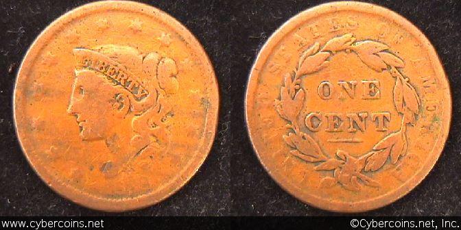 1838, VG   Coronet Head Large Cent.