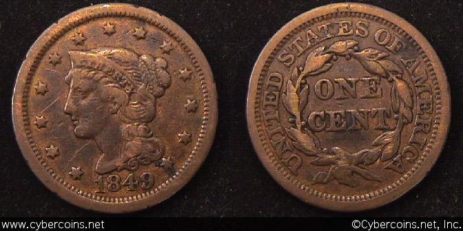 1849, F   Braided Hair Large Cent.