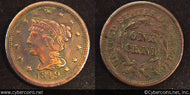 1849, VF   Braided Hair Large Cent.